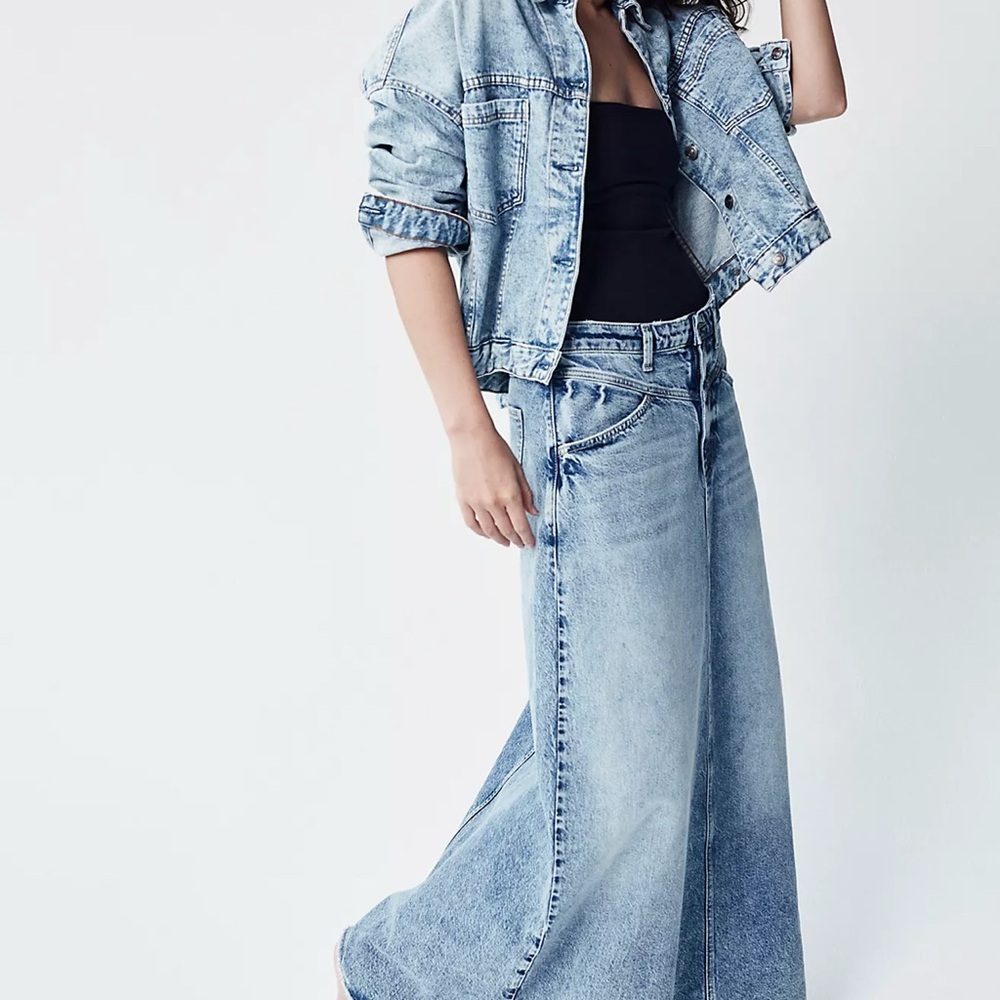 We The Free Blue Maxi Skirt